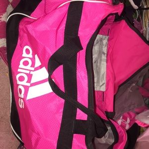 Adidas large duffle bag pink